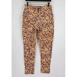 Clear X Rock Womens Sz 1X Button Closure Pants Stretch Slim Leg Shades of Brown